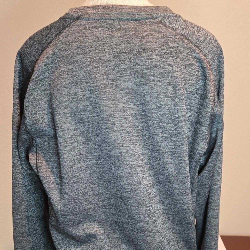 Adidas Climawarm Heather Gray Logo Long Sleeve Tee - Picture 4 of 5